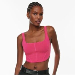 Aritzia Babaton Sculpt Knit Bustier Tank Hot Pink Size Small
